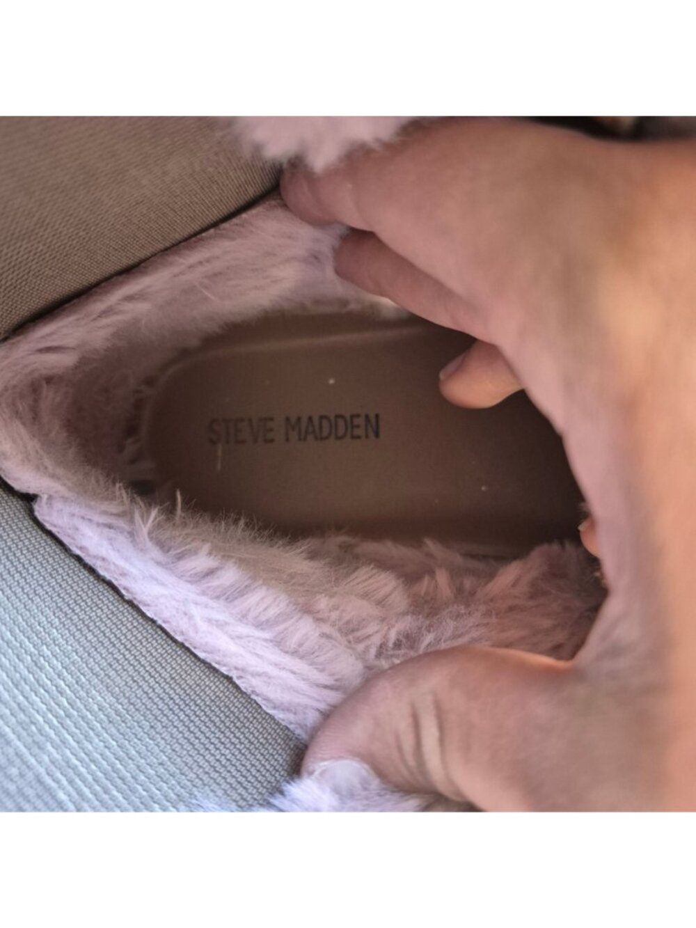 Steve Madden Girls Size 4 Metallic Rose Gold Faux Fur-Lined Ankle Boots With Si - Picture 7 of 9